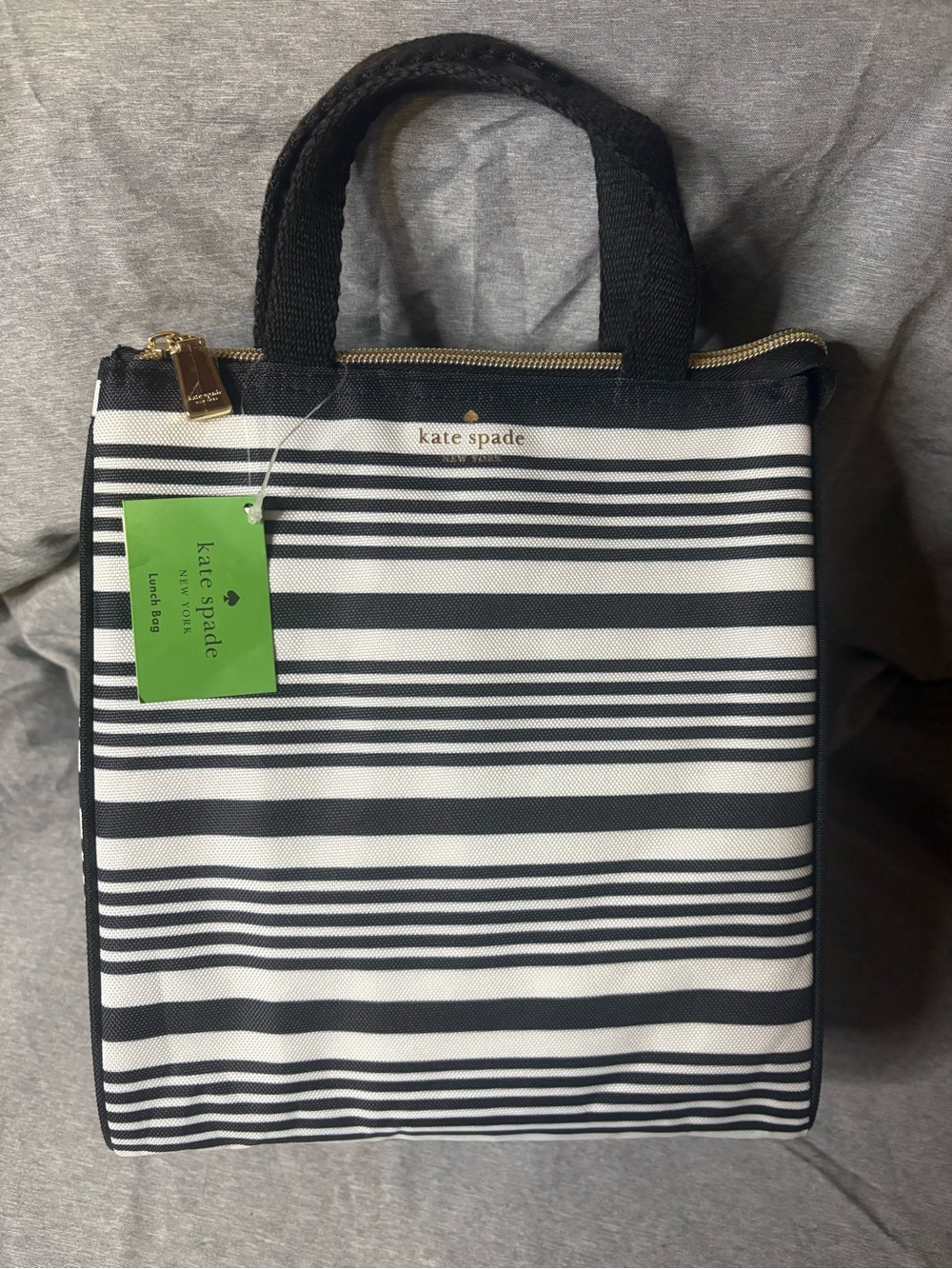 kate spade Black and White Striped Lunch Tote